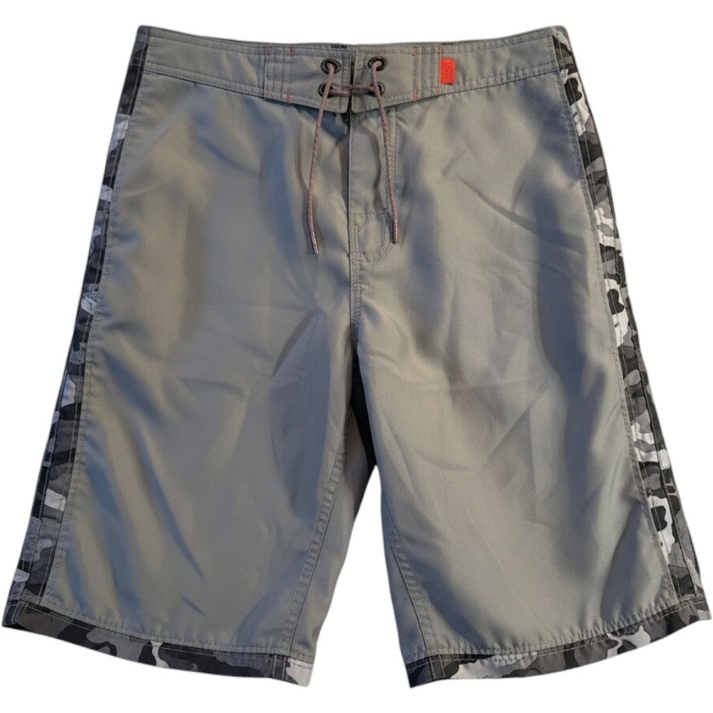 The North Face Mens Gray Camo Trim Board Shorts Size 32 Swim Trunks Activewear